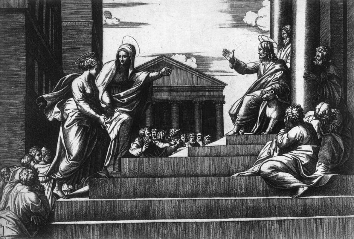 marcantonio-raimondi-jesus-before-the-temple